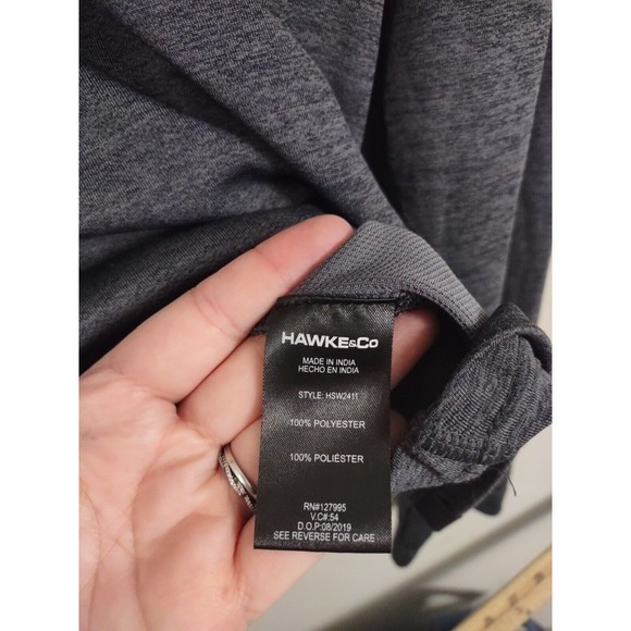 Hawke & Co. Tech-Fibers Athletic Shirt Men's 2XL XXL Long Sleeve Gray Mock Neck - Picture 7 of 7